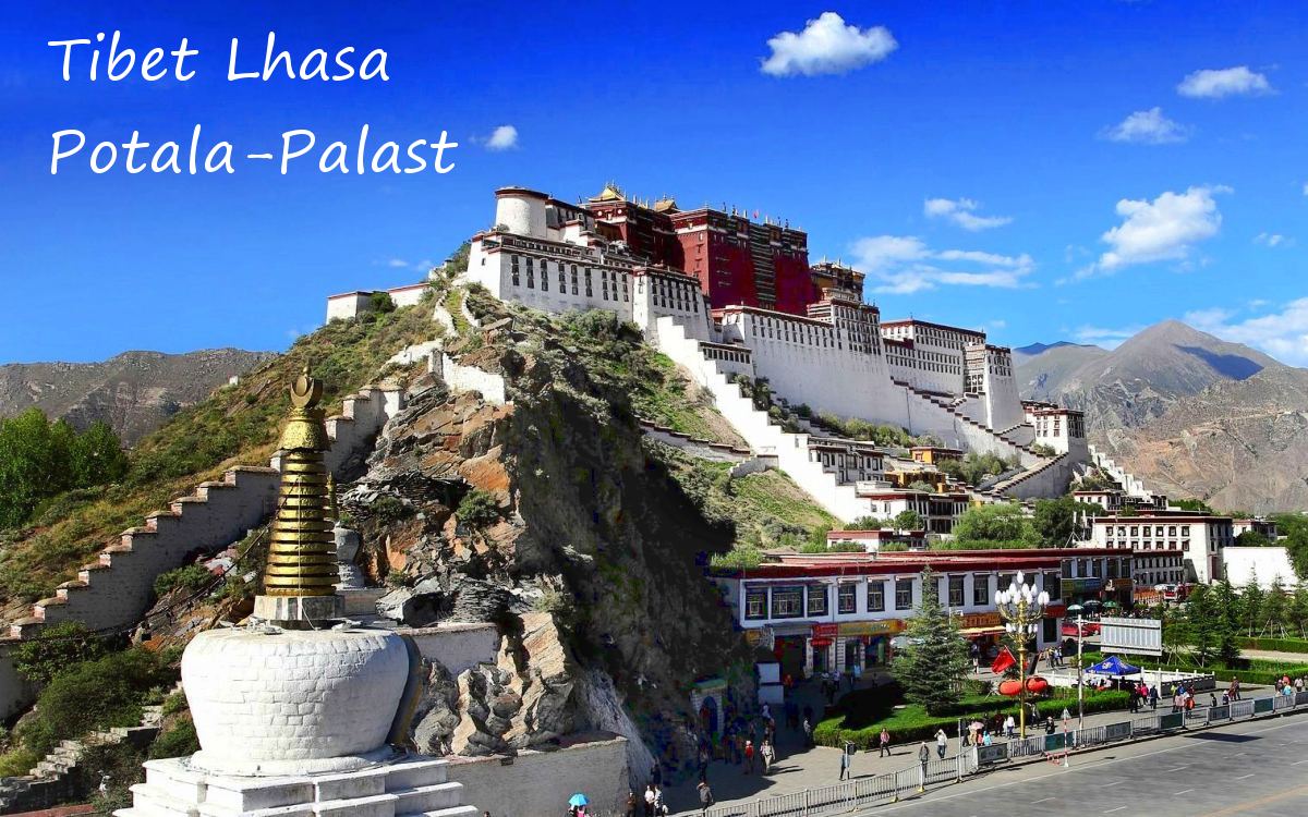 Tibet-Lhasa-Potala-Palast - Rundreise Lhasa Tibet-Bahn Yangtze-Kreuzfahrt Peking