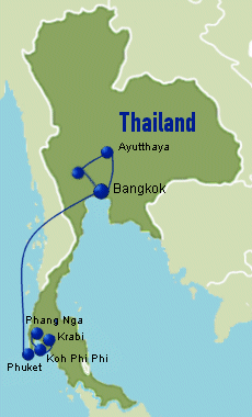Thailand Reisekarte Inselwelten Segelreise Südthailand