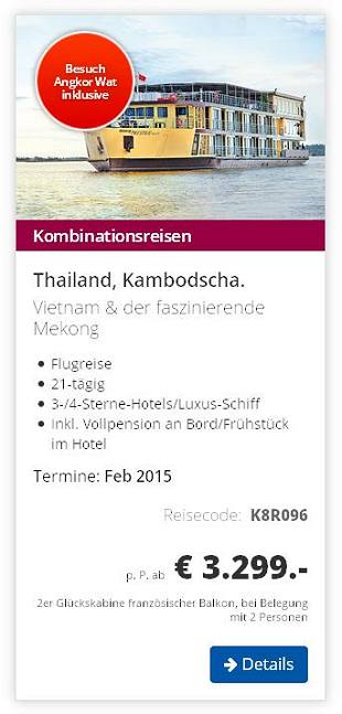 Thailand Rundreise 11  ( Mekong Schiffsreise Thailand & Kambodscha ) 